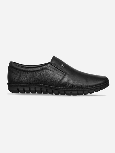 Men's Black Comfort Fit Semi Formal Slip On (ID2071)-Formals - iD Shoes