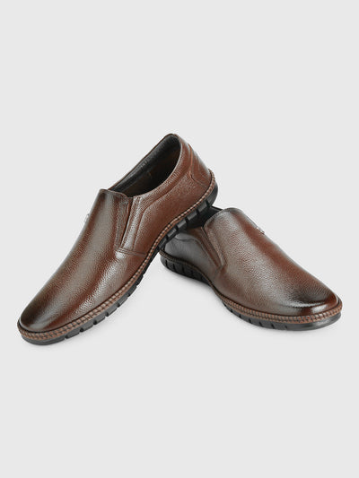 Men's Brown Comfort Fit Semi Formal Slip On (ID2071)-Formals - iD Shoes
