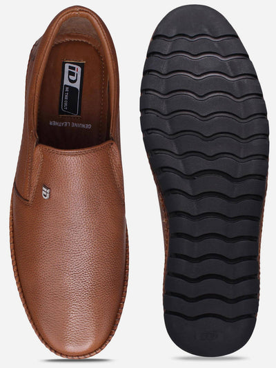 Men's Tan Comfort Fit Semi Formal Slip On (ID2071)-Formals - iD Shoes