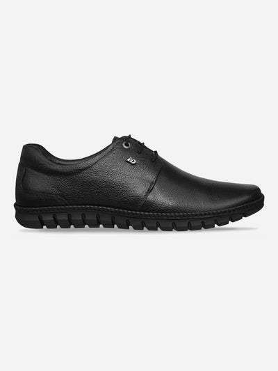 Men's Black Comfort Fit Semi Formal Lace Up (ID2072)-Formals - iD Shoes