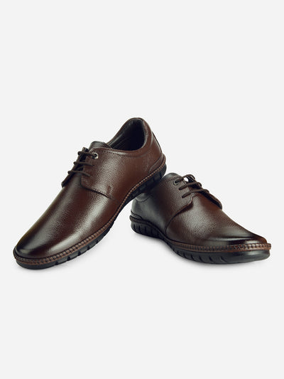 Men's Brown Comfort Fit Semi Formal Lace Up (ID2072)-Formals - iD Shoes