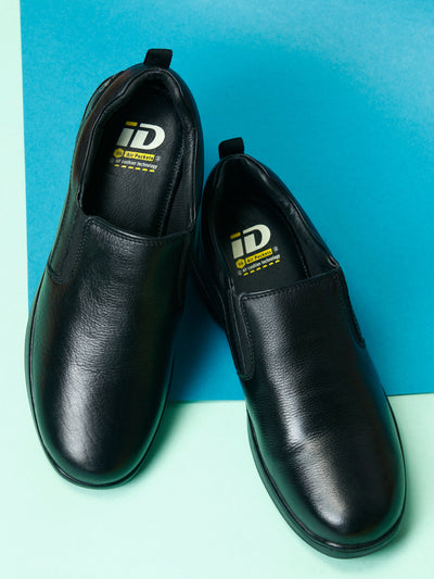 Men's Black Round Toe Slip On Semi Formal (ID2166)-Formals - iD Shoes