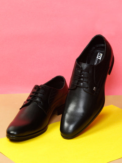 Men's Black Regular Toe Formal Lace Up (ID2168)-Formals - iD Shoes