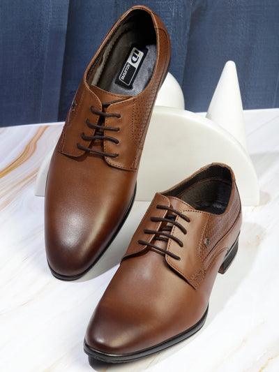 Men's Tan Regular Toe Formal Lace Up (ID2168)-Formals - iD Shoes