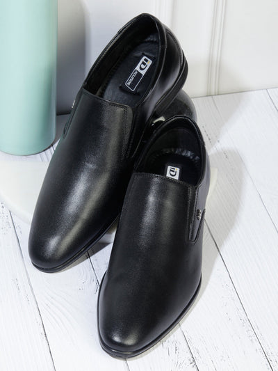 Men's Black Regular Toe Formal Slip On (ID2170)-Formals - iD Shoes