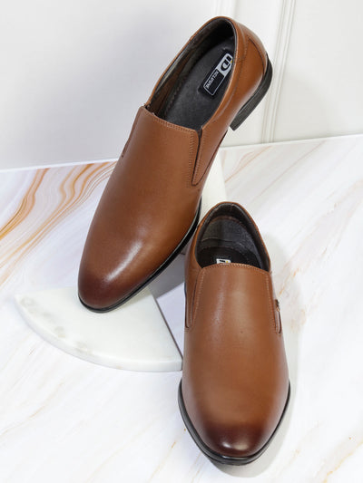 Men's Brown Regular Toe Formal Slip On (ID2170)-Formals - iD Shoes