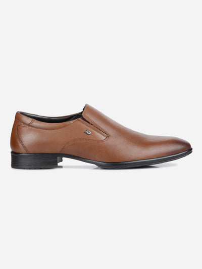 Men's Brown Regular Toe Formal Slip On (ID2170)-Formals - iD Shoes