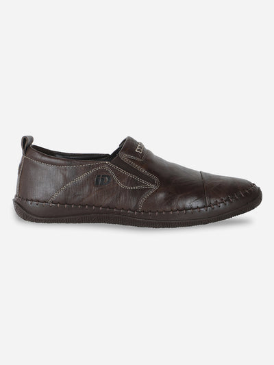 Men's Brown Flexible Flat Slip On Casual (ID3010)-Casuals - iD Shoes