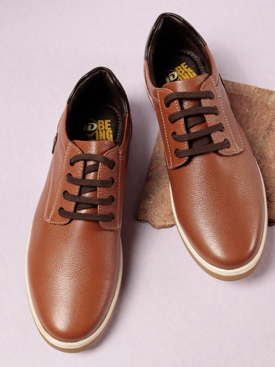Men's Tan Regular Toe Lace Up Casual (ID3036)-Casuals - iD Shoes