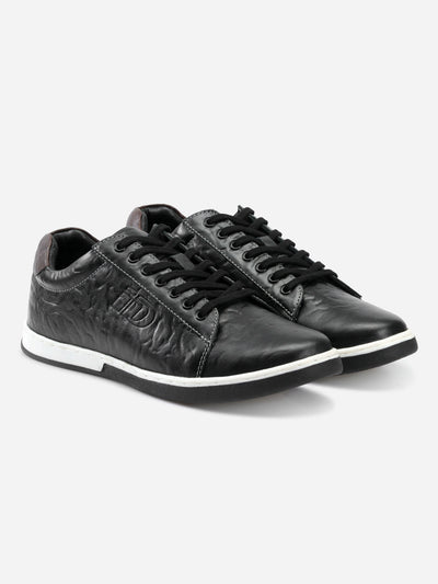 Men's Black Round Toe Lace Up Casual (ID3037)-Casuals - iD Shoes