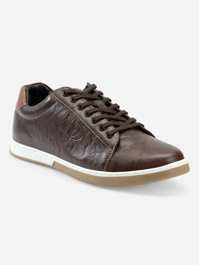Men's Brown Round Toe Lace Up Casual (ID3037)-Casuals - iD Shoes