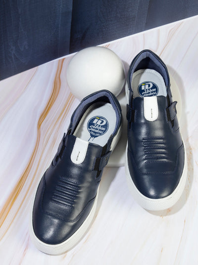 Men's Navy Slip On Sneaker (ID3050)-Sneakers - iD Shoes