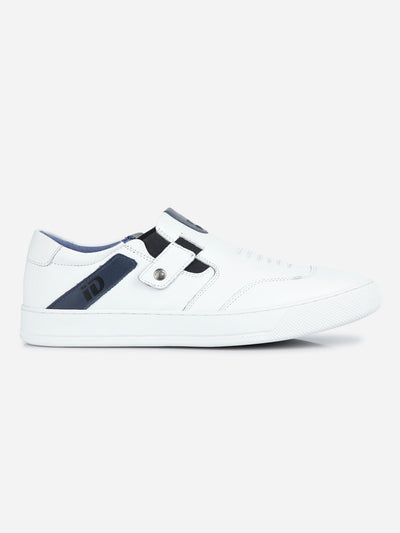 Men's White Slip On Sneaker (ID3050)-Sneakers - iD Shoes