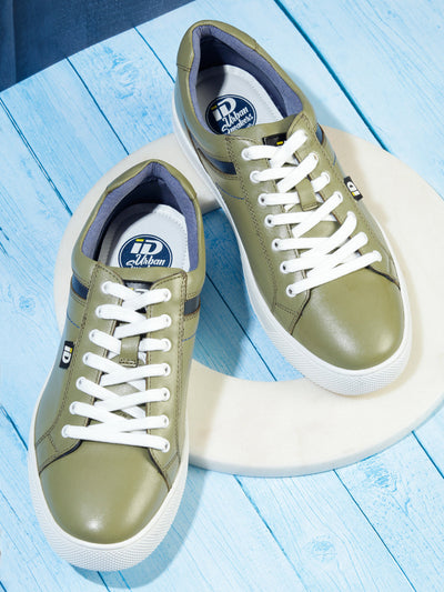 Men's Olive Lace Up Sneaker (ID3051)-Sneakers - iD Shoes