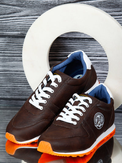 Men's Brown Lace Up Sneaker (ID3054)-Sneakers - iD Shoes