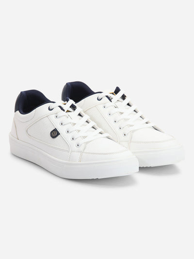 Men's White Lace Up Smart Casual Sneaker (ID3074)-Sneakers - iD Shoes