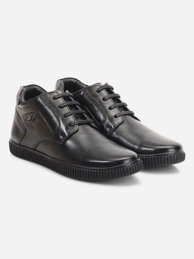 Men's Black Round Toe Lace Up Casual (ID3085)-Casual - iD Shoes