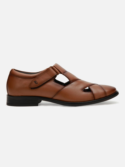 Men's Tan Peshawari Formal Slip On Sandal (ID4091)-Sandals/Slippers - iD Shoes