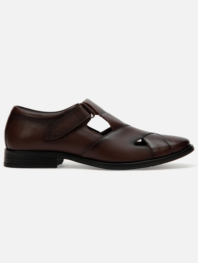 Men's Wine Peshawari Formal Slip On Sandal (ID4091)-Sandals/Slippers - iD Shoes