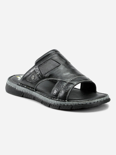Men's Black Slip On Casual Sandal (ID4105)-Sandals/Slippers - iD Shoes