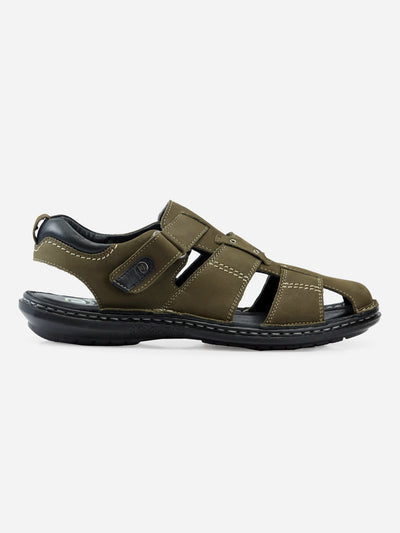 Men's Olive Hurache Casual Sandal (ID4117)-Sandals/Slippers - iD Shoes