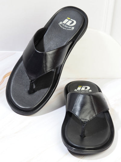 Men's Black Thong-Style Sandal (ID4121)-Sandals/Slippers - iD Shoes