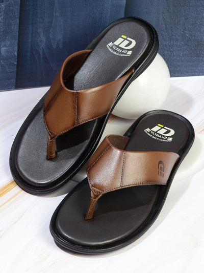 Men's Tan Thong-Style Sandal (ID4121)-Sandals/Slippers - iD Shoes