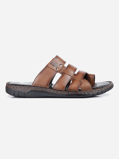 Men's Tan Slip On Sandal (ID4132)-Sandals/Slippers - iD Shoes