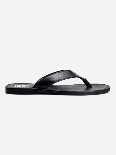 Men's Black Thong-Style Flat Casual Sandal (ID4135)-Sandals/Slippers - iD Shoes