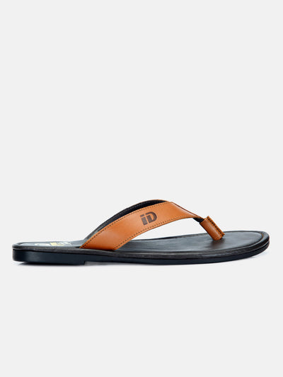 Men's Tan Thong-Style Flat Casual Sandal (ID4135)-Sandals/Slippers - iD Shoes