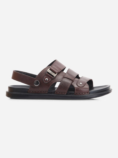 Men's Brown Leather Comfort-fit Smart Casual Sandal (ID4213)-Sandal / Slipper - iD Shoes