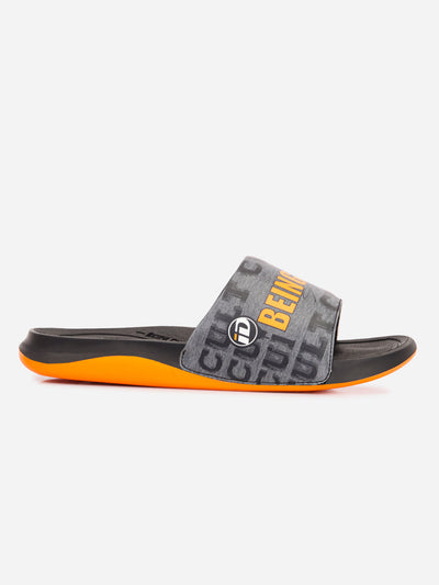 Men's Active Graphic Grey Slider (ID5205)-Sandals/Slippers - iD Shoes