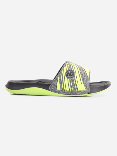 Men's Graphic Print Lime Slider (ID5206)-Sandals/Slippers - iD Shoes