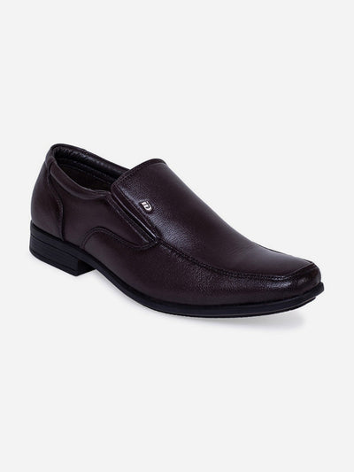 Men's Brown Semi Square Toe Slip On Formal (ID6016)-Formals - iD Shoes