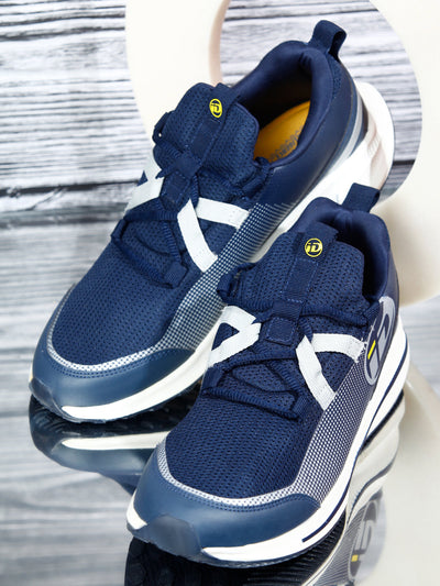 Men's Blue Lace Up Sneaker (ID7510)-Sneakers - iD Shoes