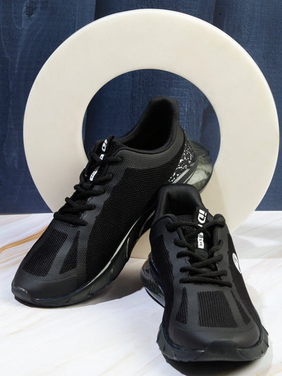 Men's Black Lace Up Sneaker (ID7514)-Sneakers - iD Shoes