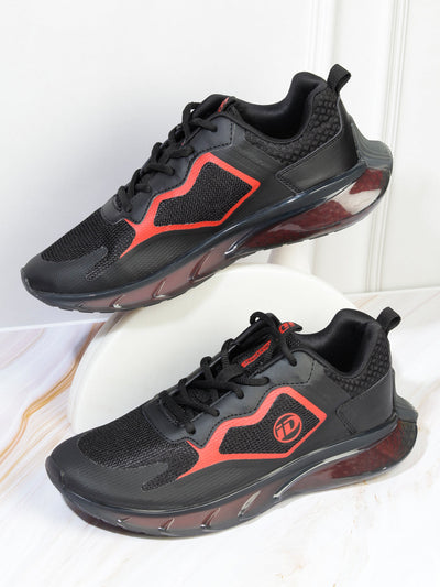 Men's Black Translucent Sole Sneaker (ID7515)-Sneakers - iD Shoes