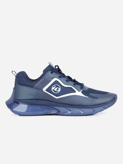 Men's Navy Blue Translucent Sole Sneaker (ID7515)-Sneakers - iD Shoes