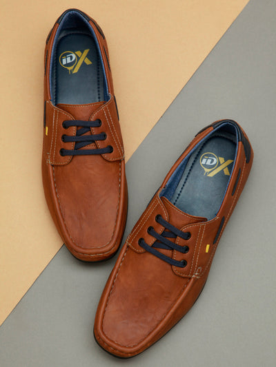 Men's Tan Lace Up Casual Boat Shoe (IX1015)-Casuals - iD Shoes