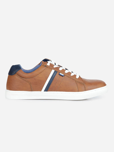 Men's Tan Lace Up Smart Casual Sneaker (IX1059)-Sneakers - iD Shoes