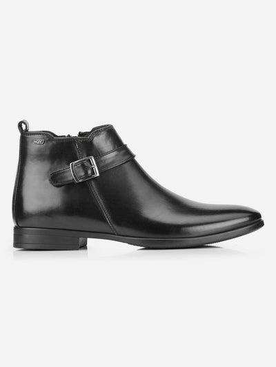 Men's Black Ankle top Slip On Formal Boot (IX2034)-Boots - iD Shoes