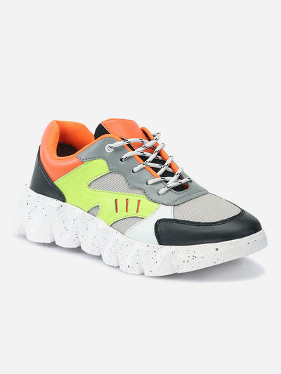 Men's Neon Lace Up Sneaker (IX7125)-Sneakers - iD Shoes